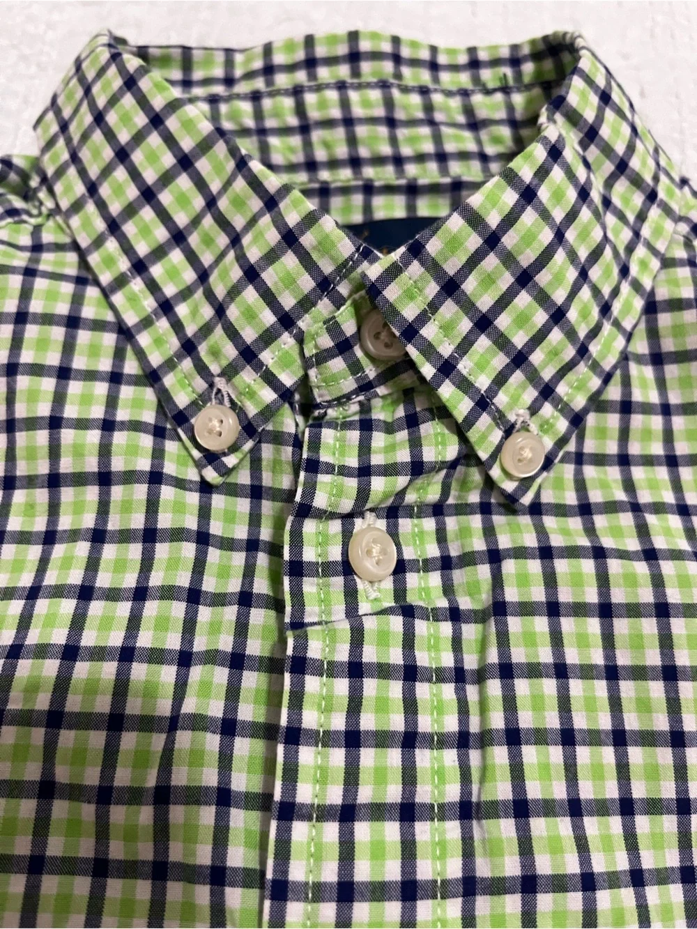 Ralph Lauren Green Blue and White Button-Down Shirt Boys Sz 6